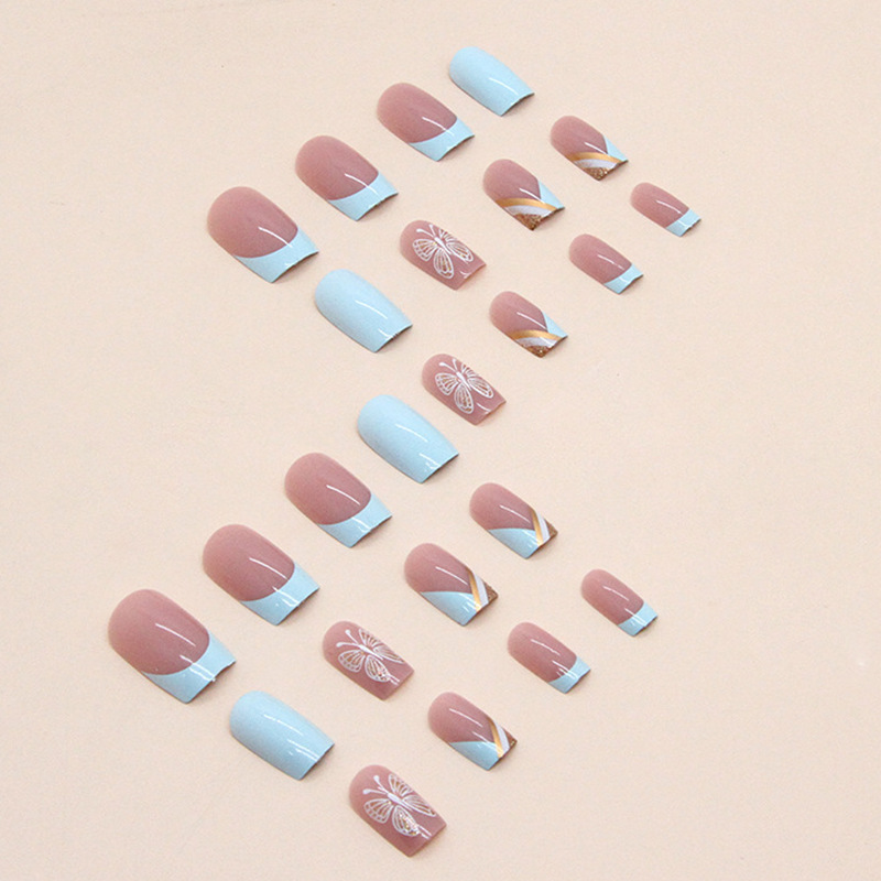 Light Blue Fresh French Gold L – Nail Art Gold recenzja i cena