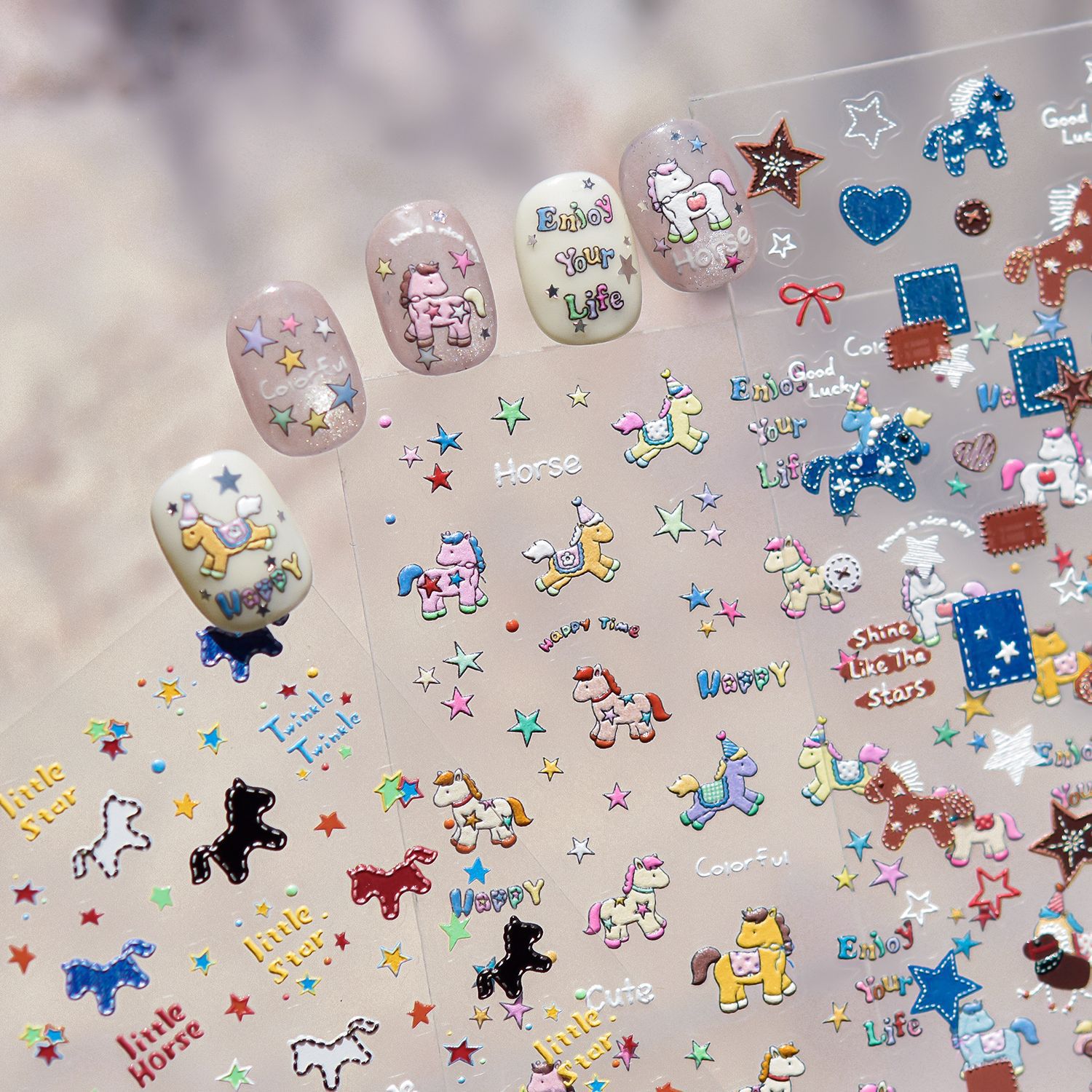 Retro Denim Pony Horse Patchwo – Nail Art Denim recenzja i cena