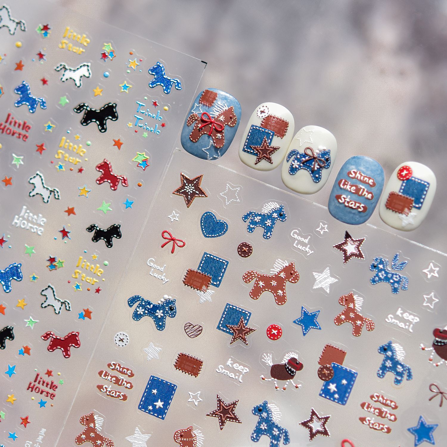 Retro Denim Pony Horse Patchwo – Nail Art Denim recenzja i cena