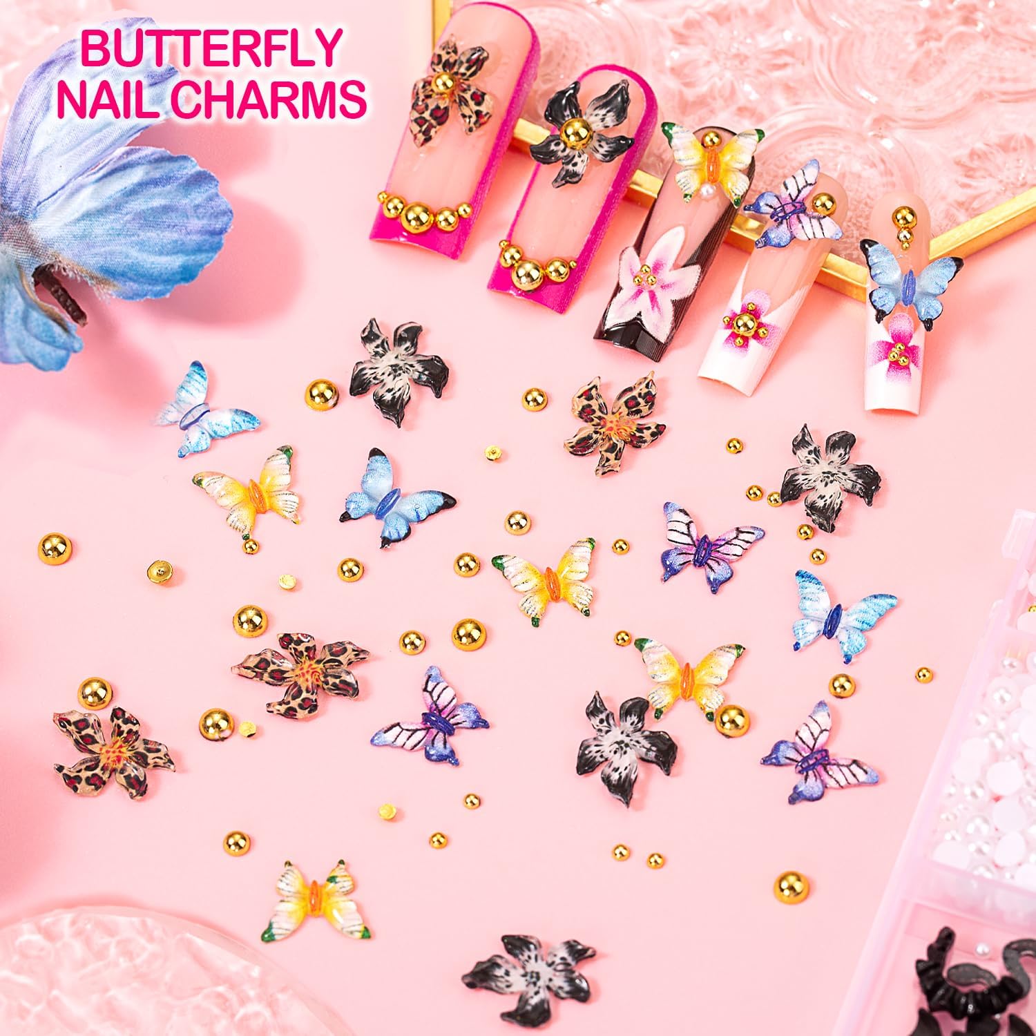 8000pcs 3D Nail Charms & Gems  – Nail Art Gold recenzja i cena