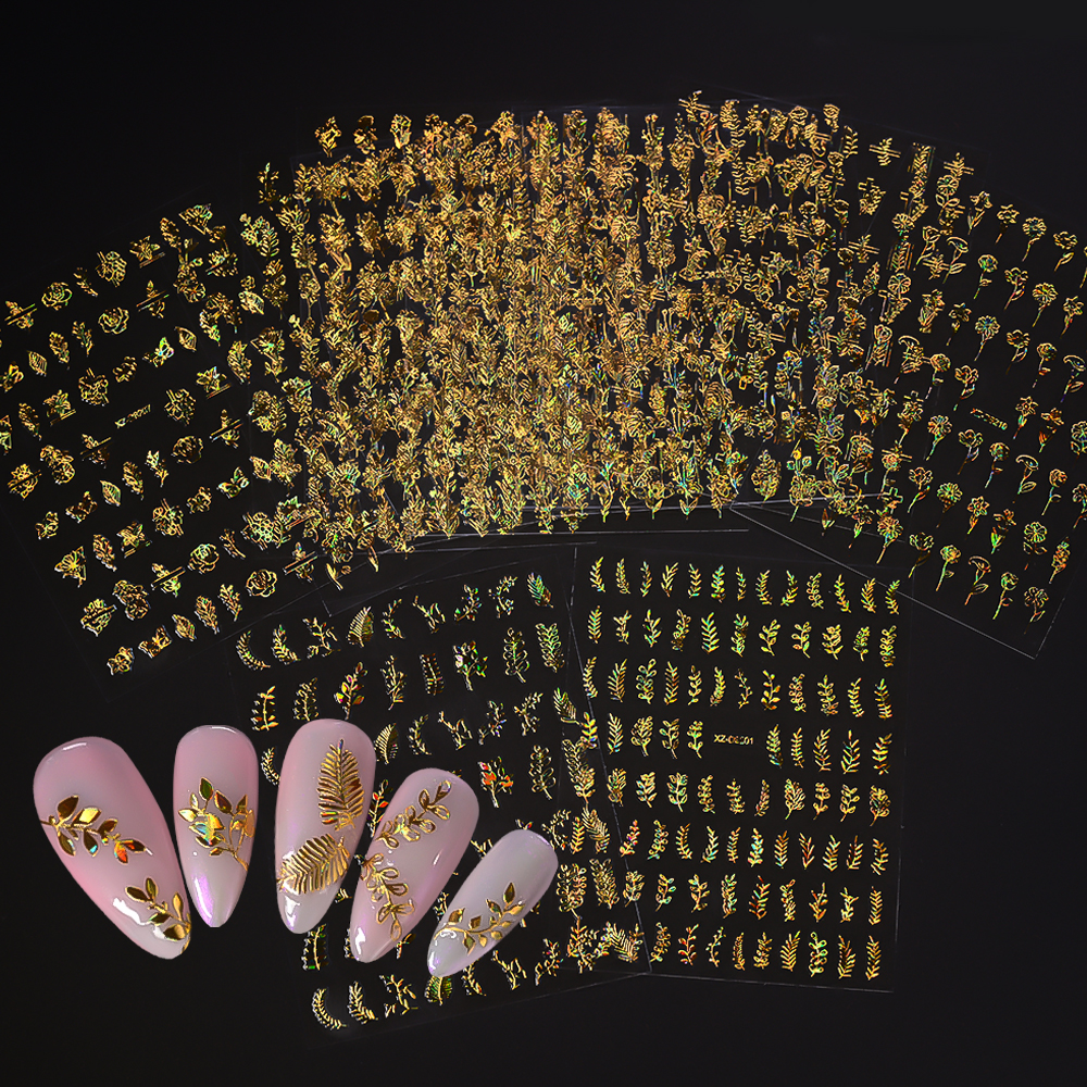 12pcs/set 3D Shiny Leaf Flower – Nail Art Gothic recenzja i cena