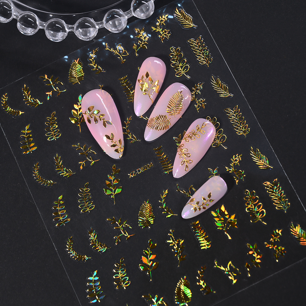 12pcs/set 3D Shiny Leaf Flower – Nail Art Gothic recenzja i cena