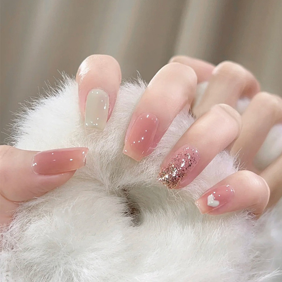 24pcs/set Short Medium fake na – Nail Art Gliter recenzja i cena