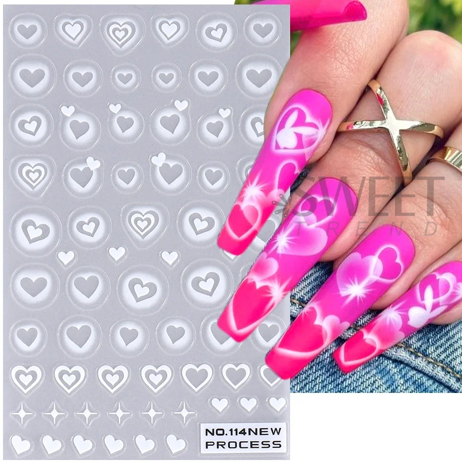 2pcs 3D Heart Star Nail Sticke – Nail Art Valentines Day recenzja i cena