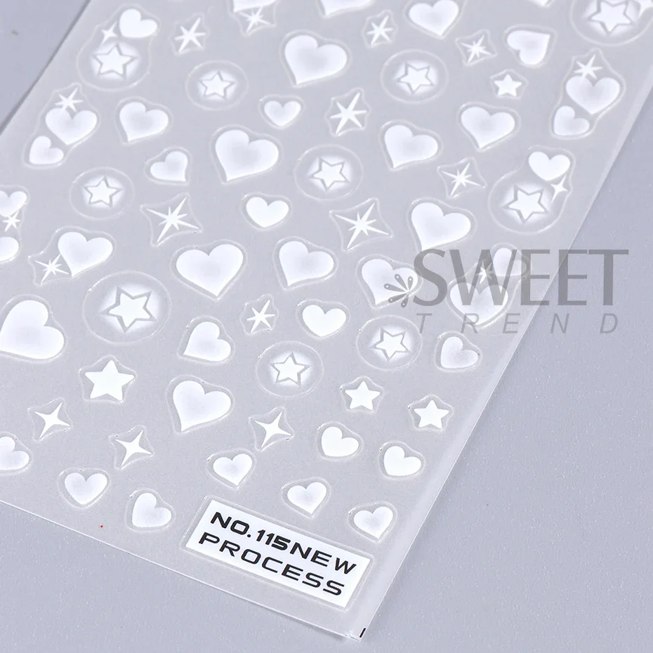 2pcs 3D Heart Star Nail Sticke – Nail Art Valentines Day recenzja i cena