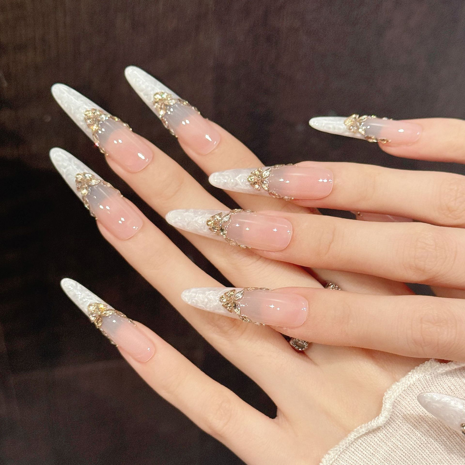 10pcs Handmade Press On Nails  – Nail Art Gold recenzja i cena