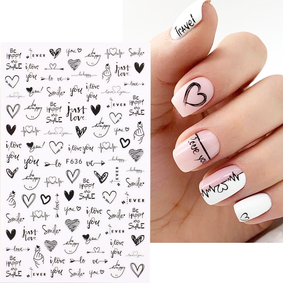 2pcs Heart Love Design 3D Nail – Nail Art Valentines Day recenzja i cena