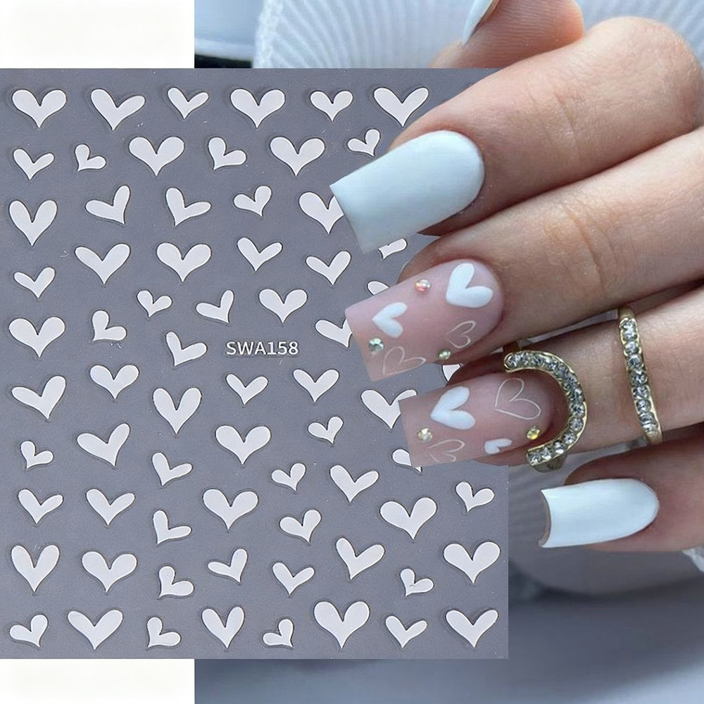 3D White Heart Valentine's Day – Nail Art Valentines Day recenzja i cena
