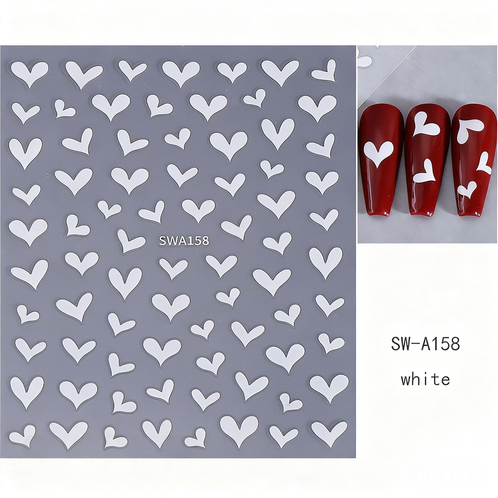 3D White Heart Valentine's Day – Nail Art Valentines Day recenzja i cena