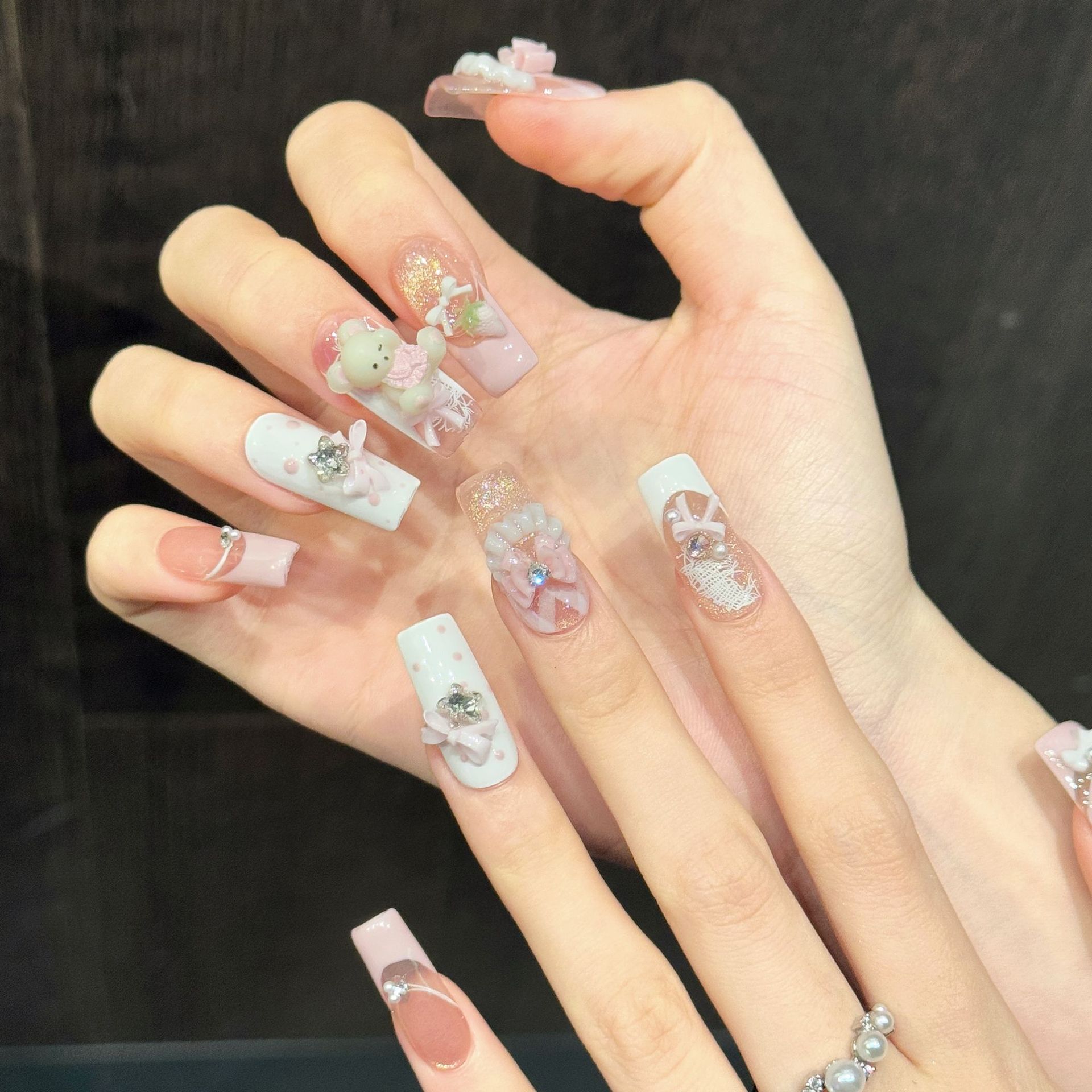10pcs Pure Hand Pressed Long S – Nail Art Gold recenzja i cena