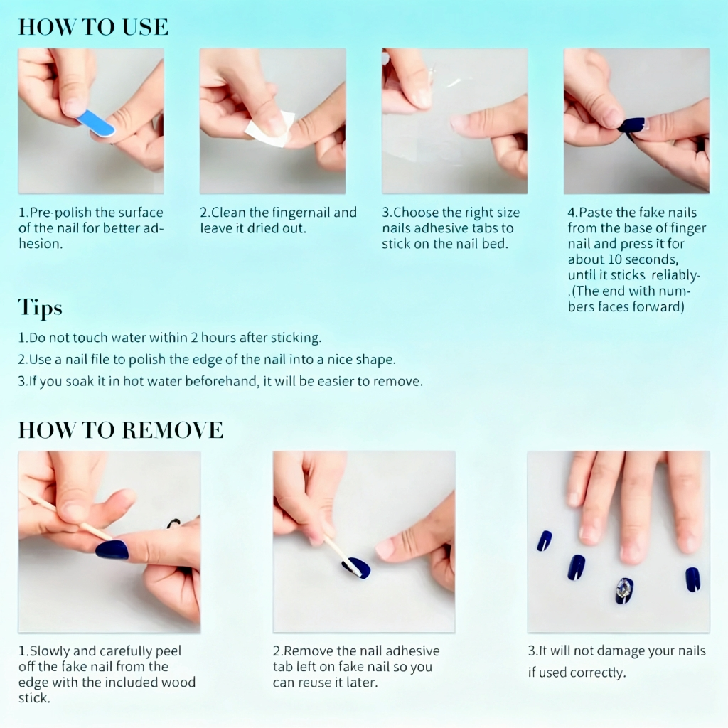 10pcs Pure Hand Pressed Long S – Nail Art Gold recenzja i cena