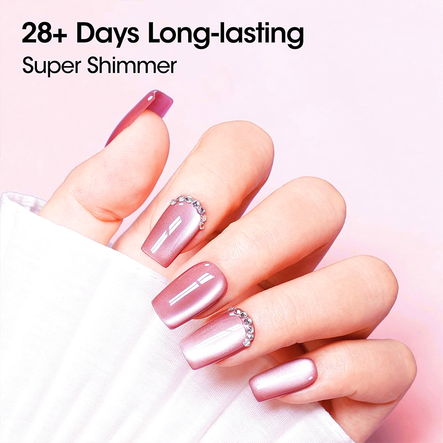 Pink Cat Eye Gel Nail Polish S – Nail Art Valentines Day recenzja i cena