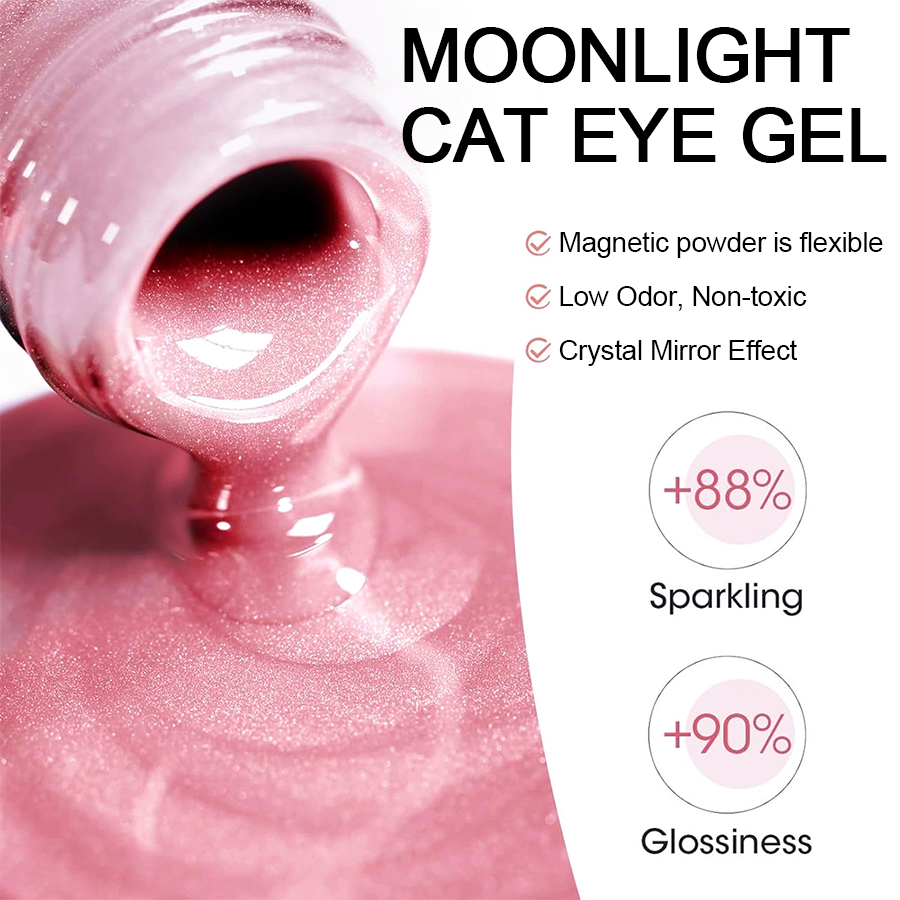 Pink Cat Eye Gel Nail Polish S – Nail Art Valentines Day recenzja i cena