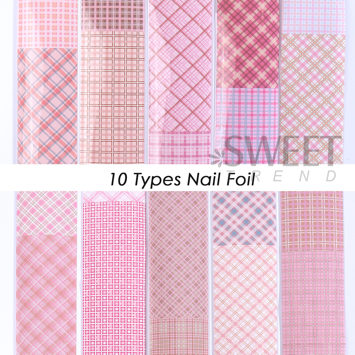 10 Rolls/Box Pink Plaid Design – Nail Art Valentines Day recenzja i cena