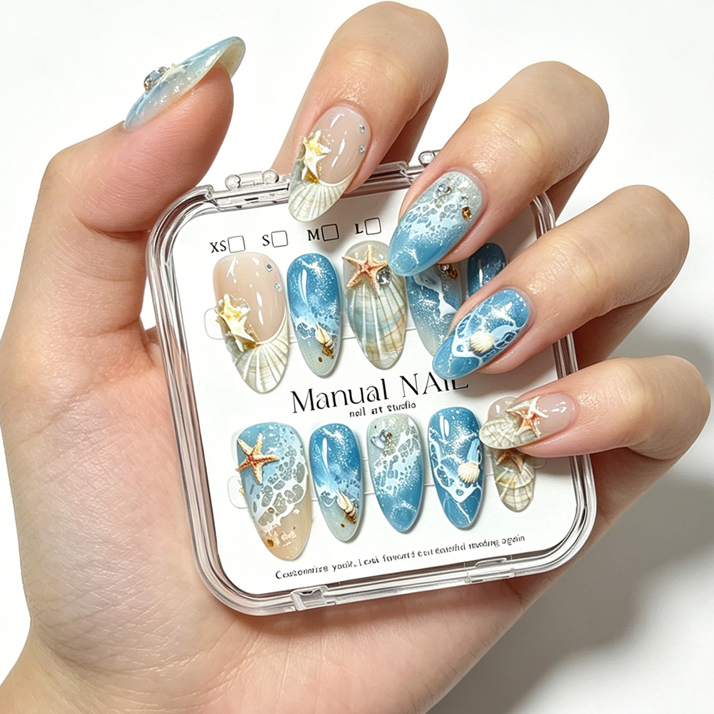 10pcs Ocean Wave Beach Press O – Nail Art Xs recenzja i cena