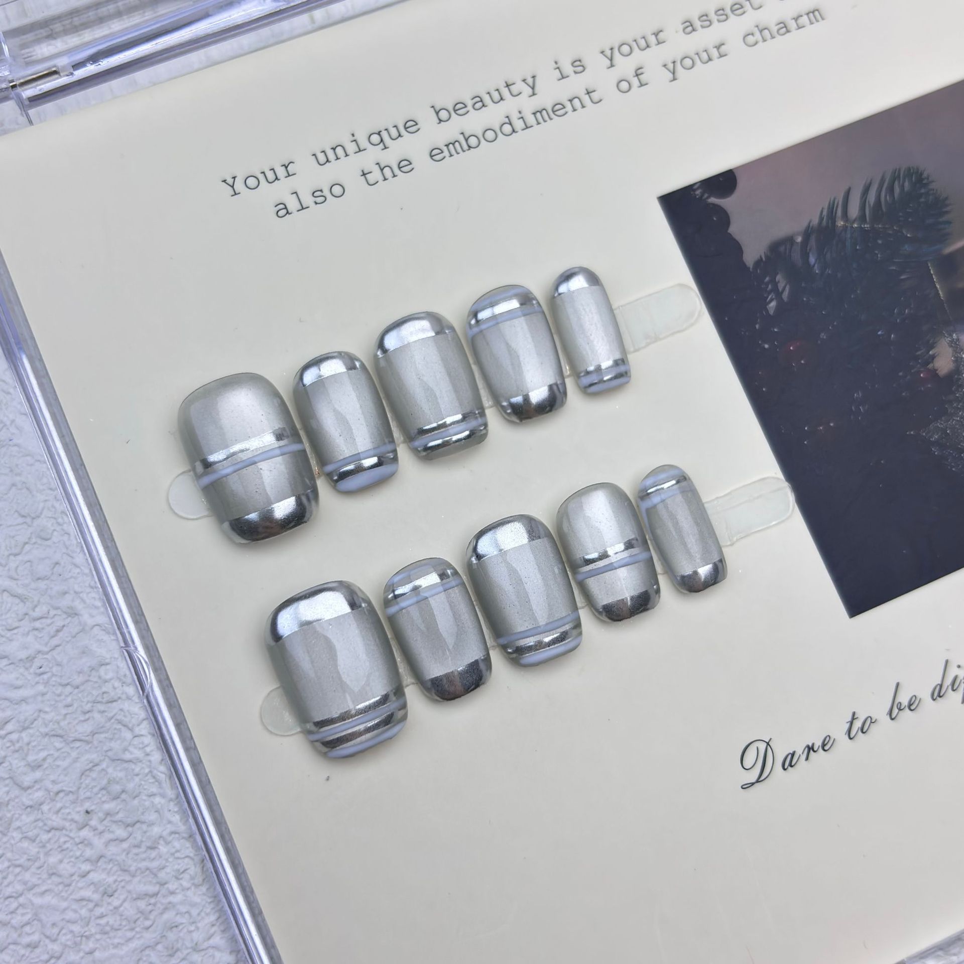 10pcs Aurora Chrome Press on N – Nail Art Gliter recenzja i cena