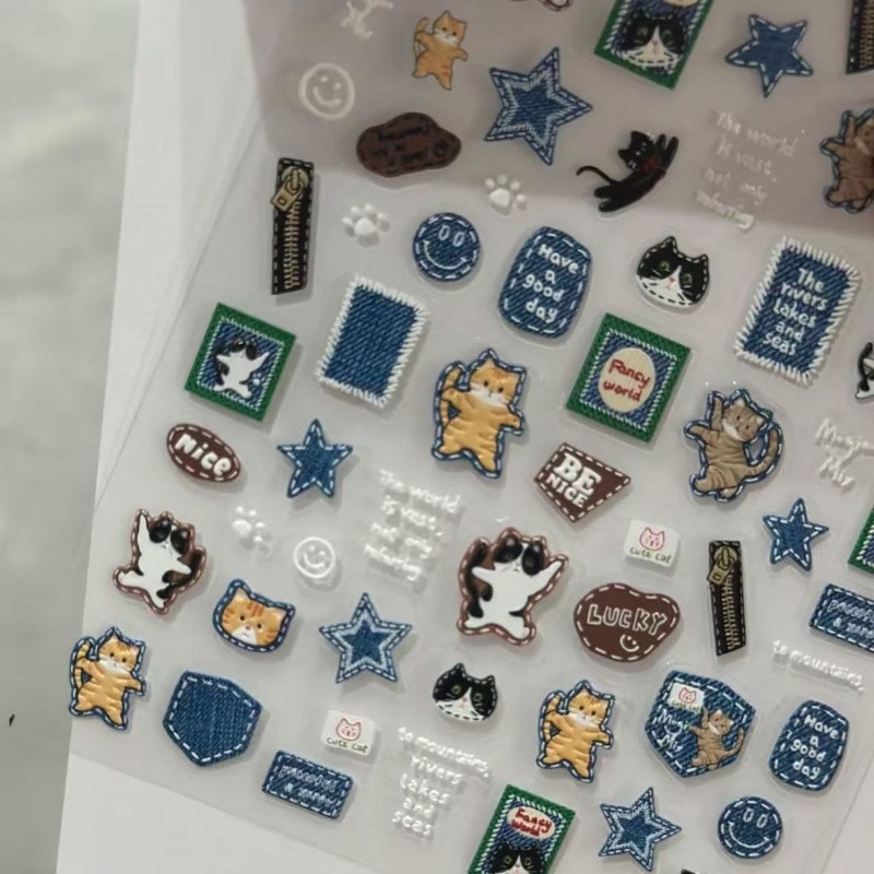 American Retro Denim Cat 3D Re – Nail Art Denim recenzja i cena