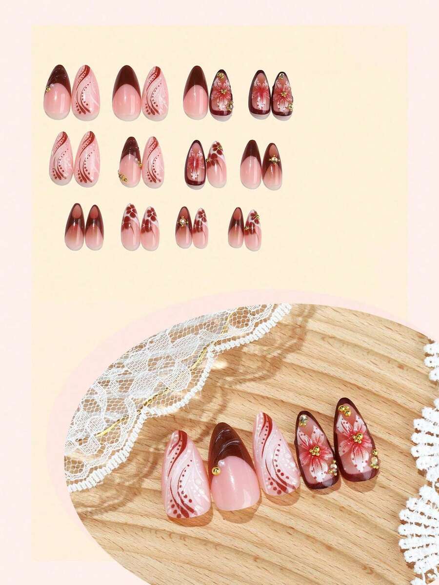 24pcs French manicure nail sti – Nail Art Gold recenzja i cena