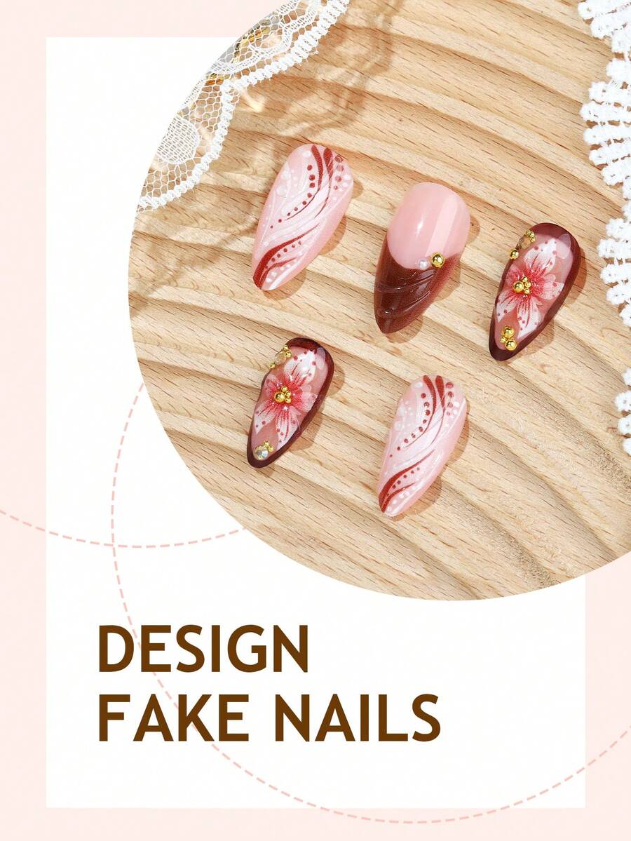 24pcs French manicure nail sti – Nail Art Gold recenzja i cena