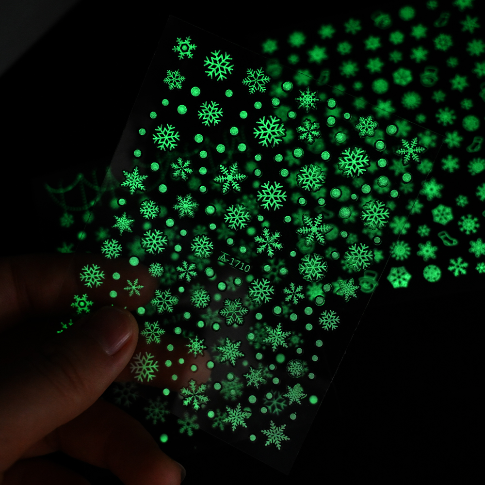 12pcs 3D Snowflake Glow In The – Nail Art Xmas 2025 recenzja i cena