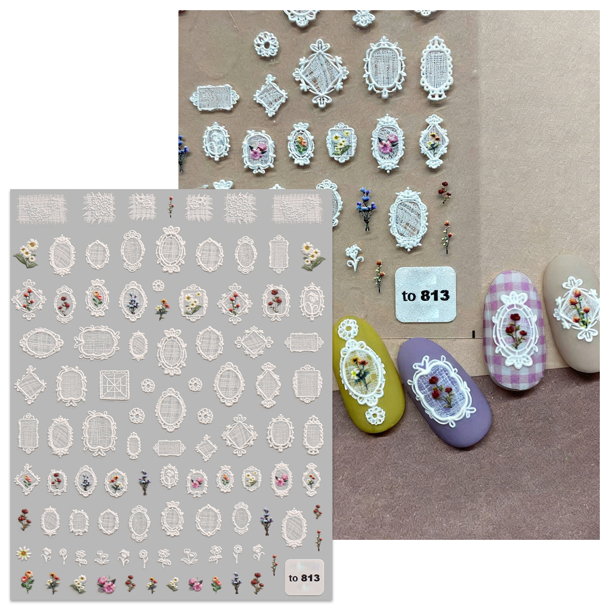 2pcs retro lace pattern frames – Nail Art Denim recenzja i cena