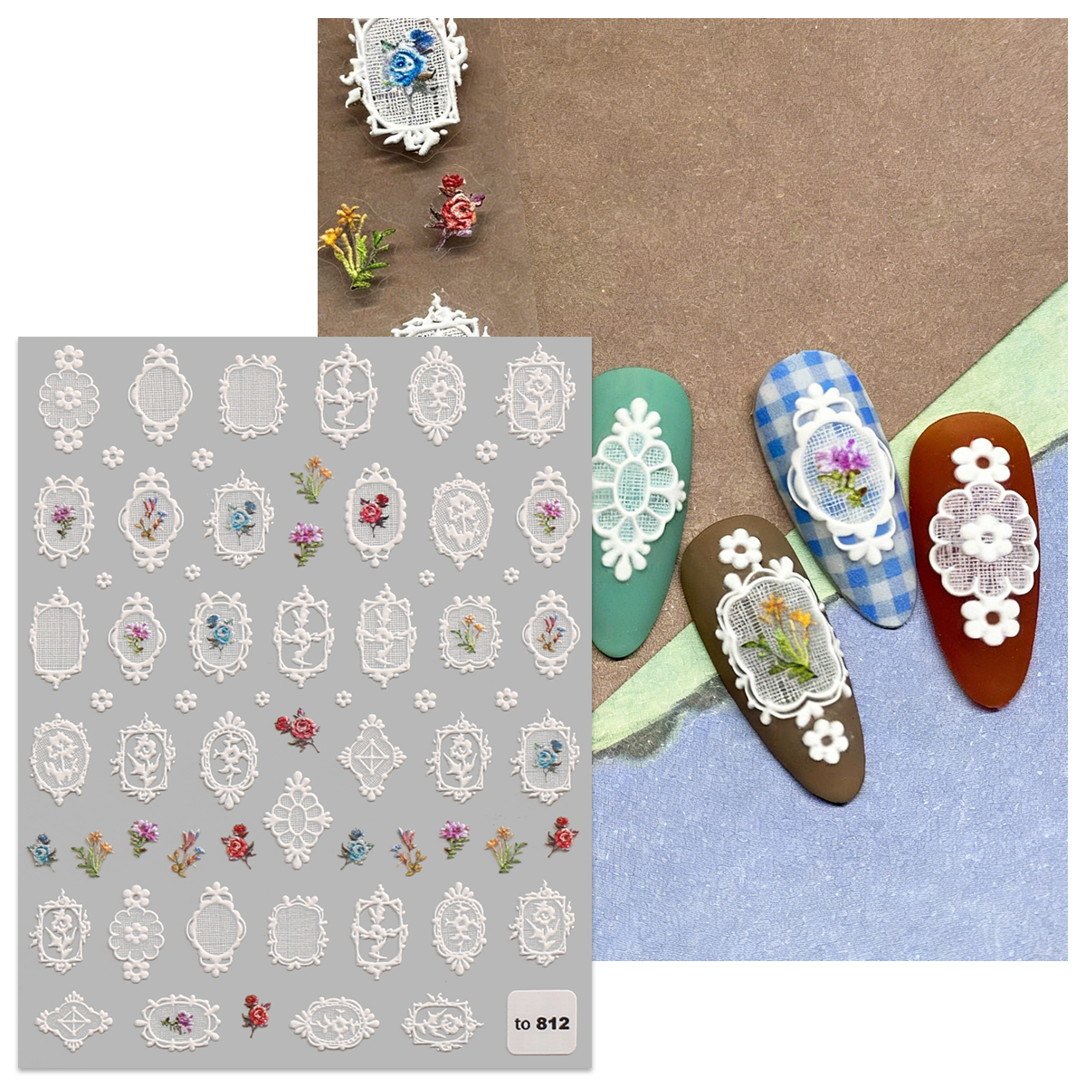 2pcs retro lace pattern frames – Nail Art Denim recenzja i cena