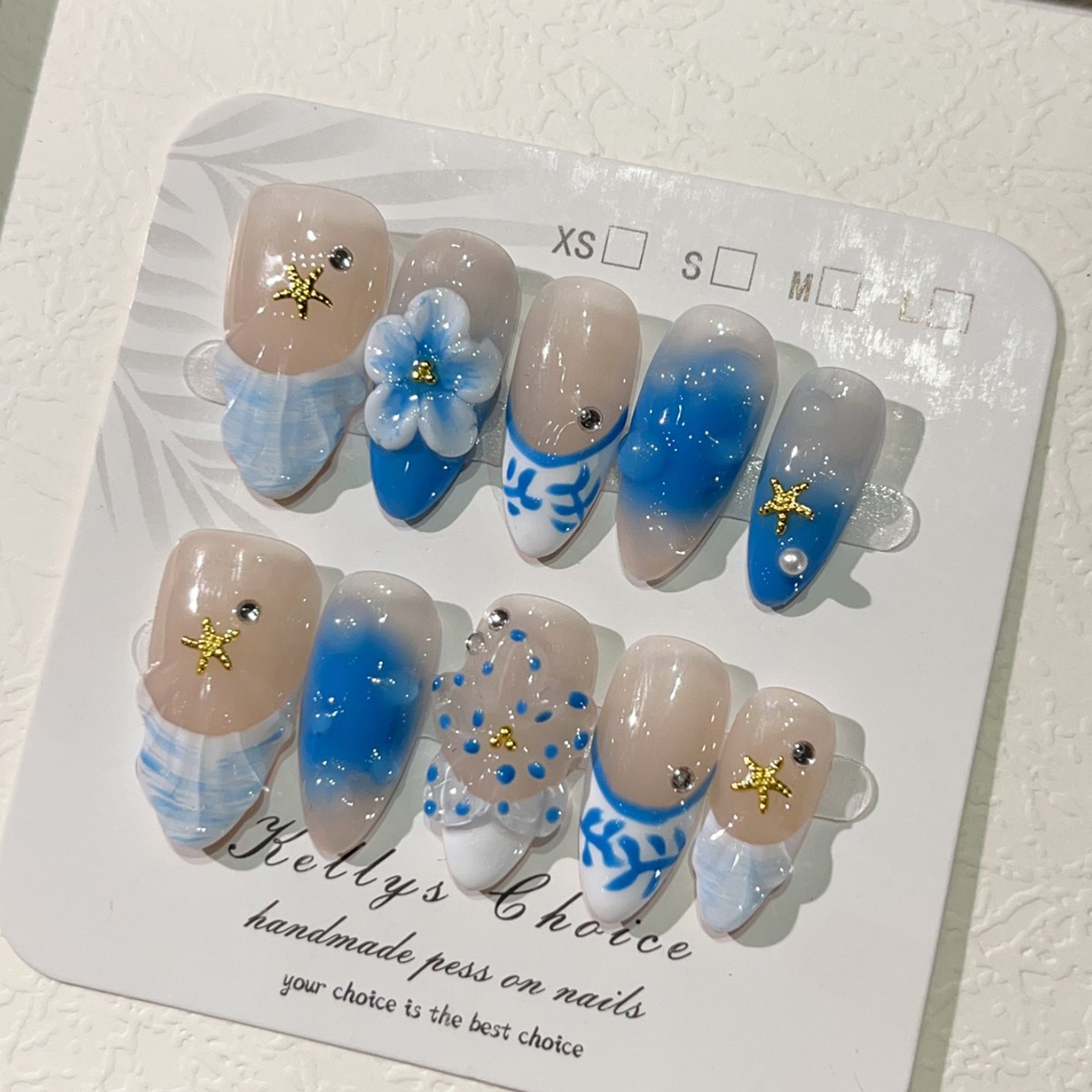 10Pcs Summer Island Style Fake – Nail Art Gold recenzja i cena
