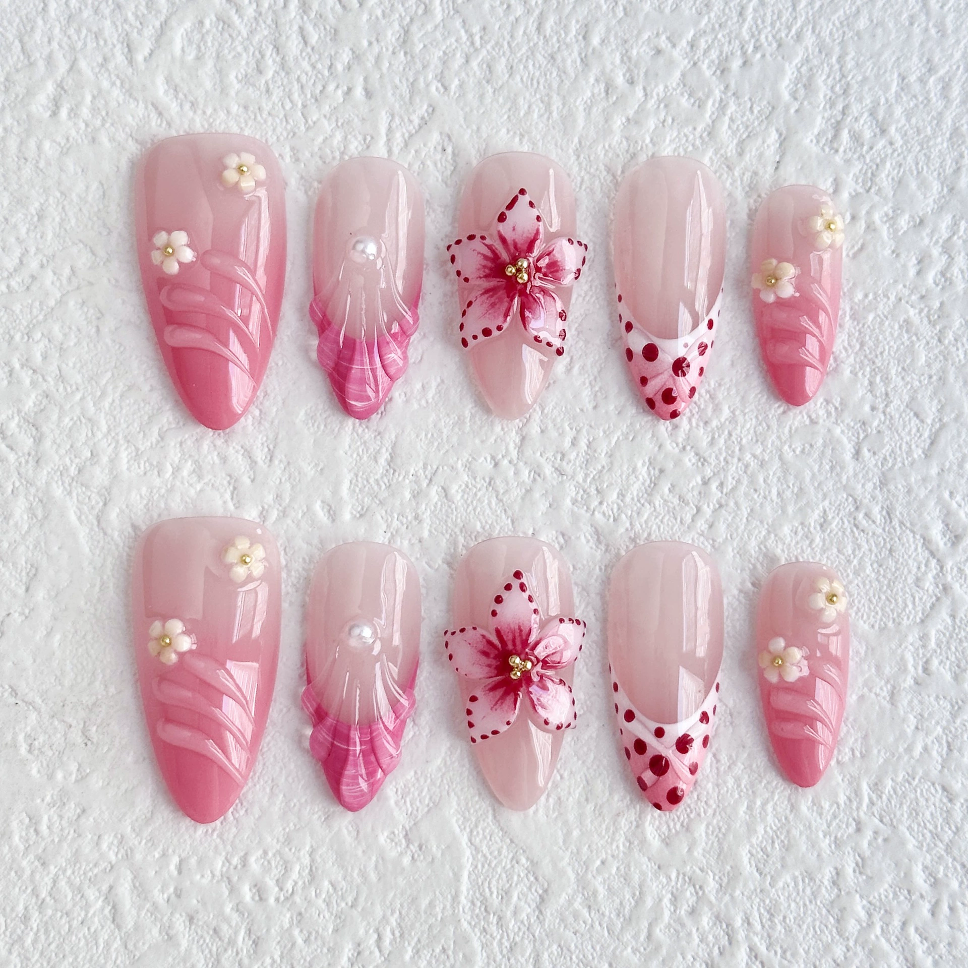 10Pcs Summer Island Style Fake – Nail Art Gold recenzja i cena