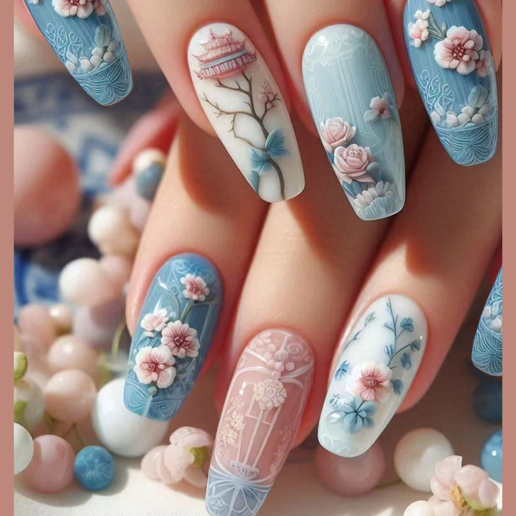 24pcs Wearable Fake Nails Sets – Nail Art Gliter recenzja i cena