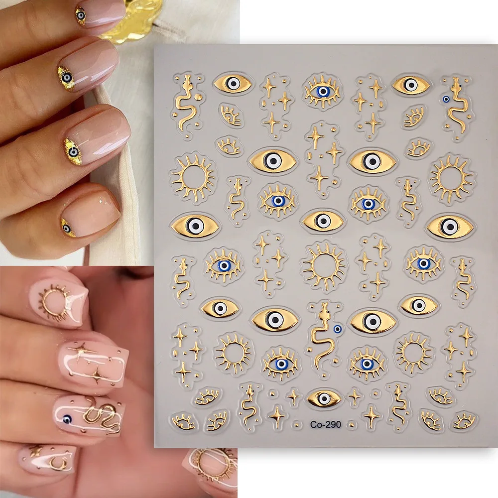 5D Embossed Gold Angel Eye Nai – Nail Art Gothic recenzja i cena