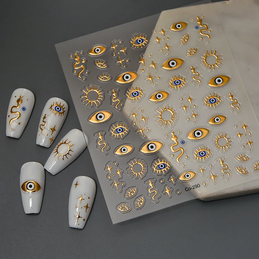 5D Embossed Gold Angel Eye Nai – Nail Art Gothic recenzja i cena