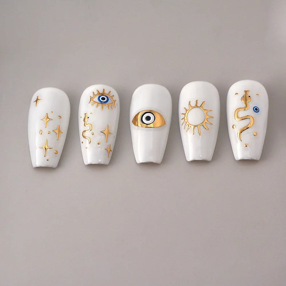 5D Embossed Gold Angel Eye Nai – Nail Art Gothic recenzja i cena