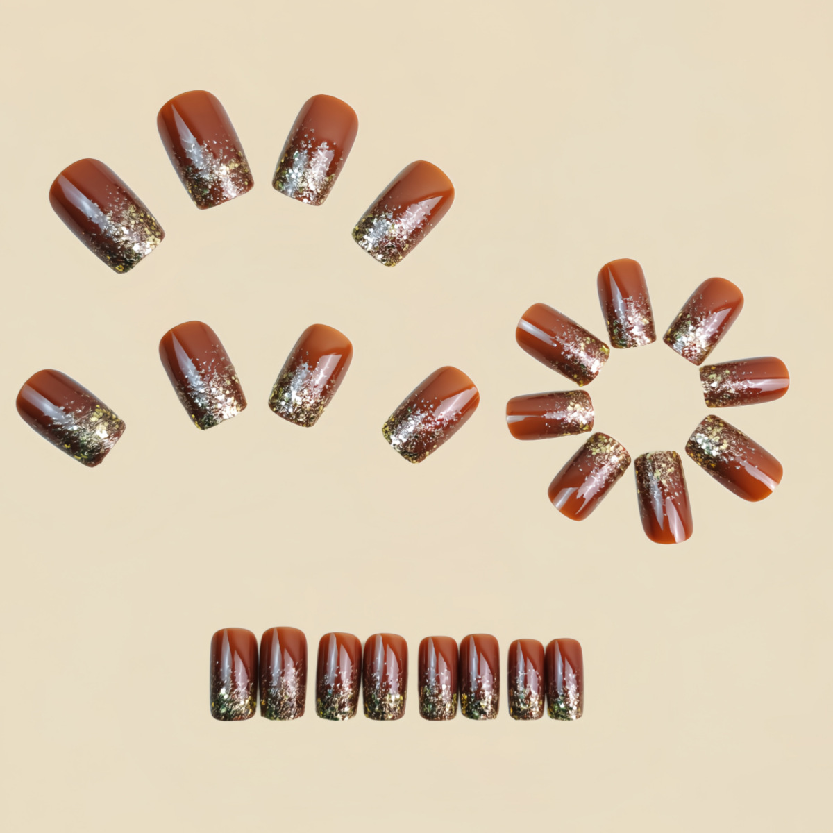 Short Medium fake nails Gradie – Nail Art Gliter recenzja i cena