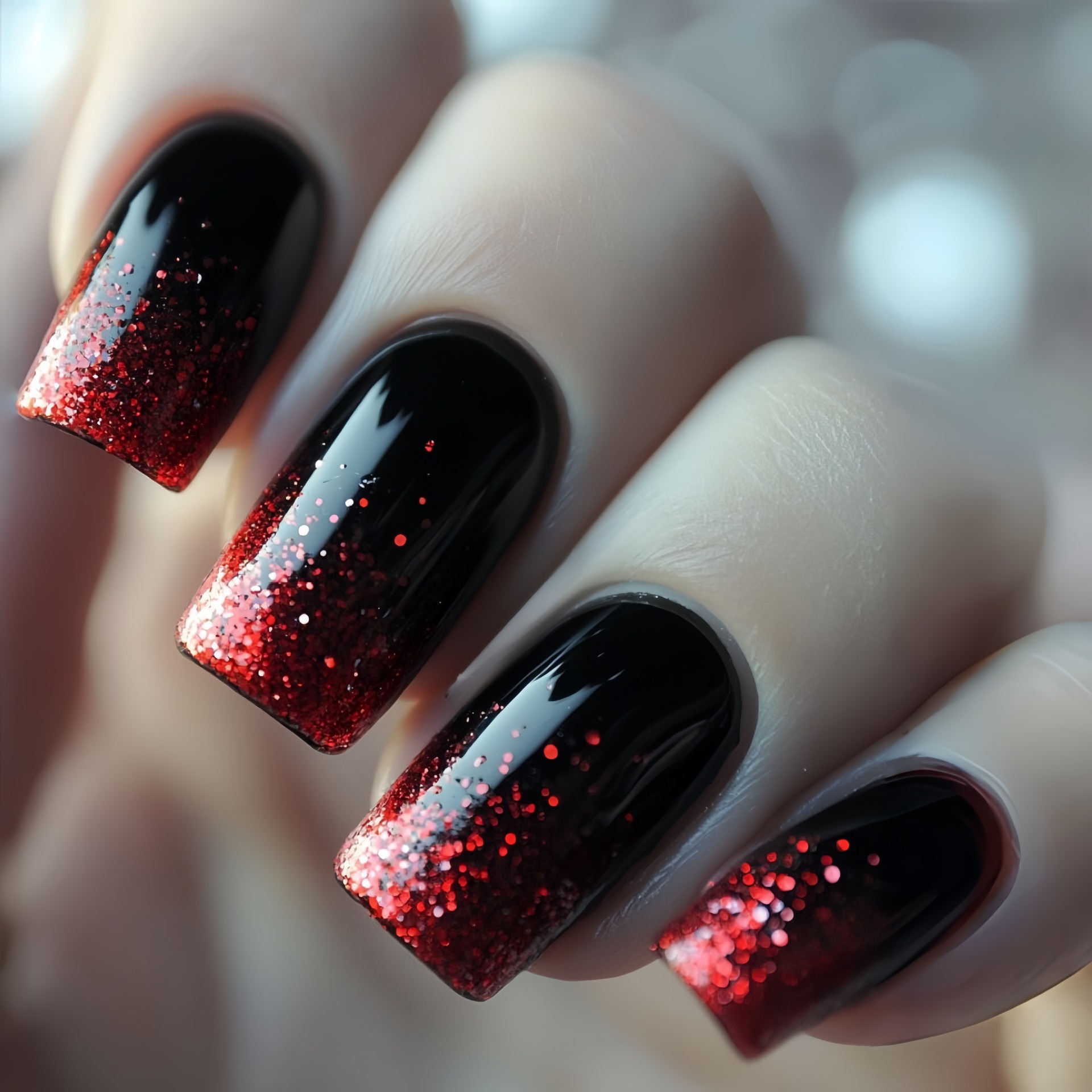 Short Medium fake nails Gradie – Nail Art Gliter recenzja i cena