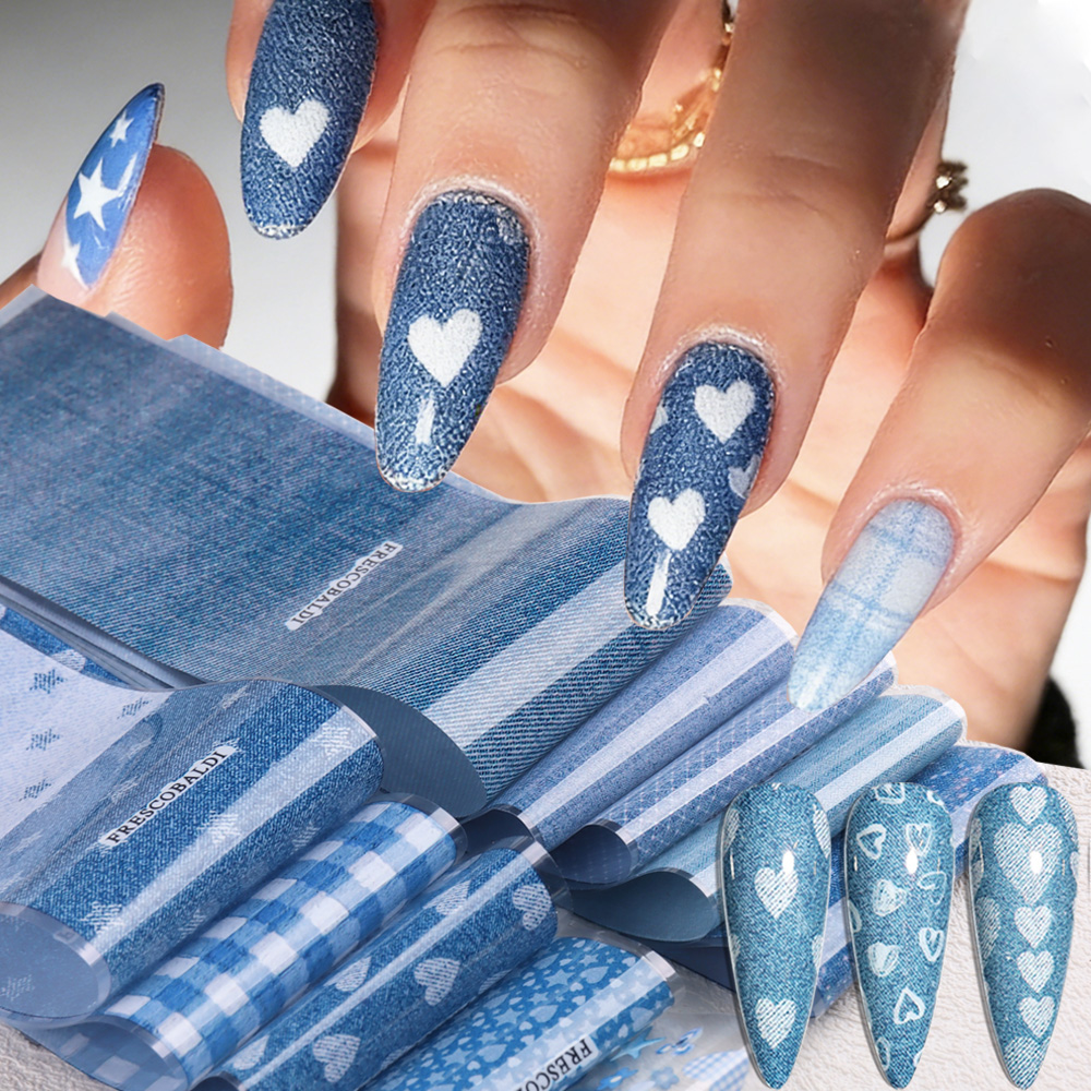 Ins patchwork Style Denim Nail – Nail Art Denim recenzja i cena