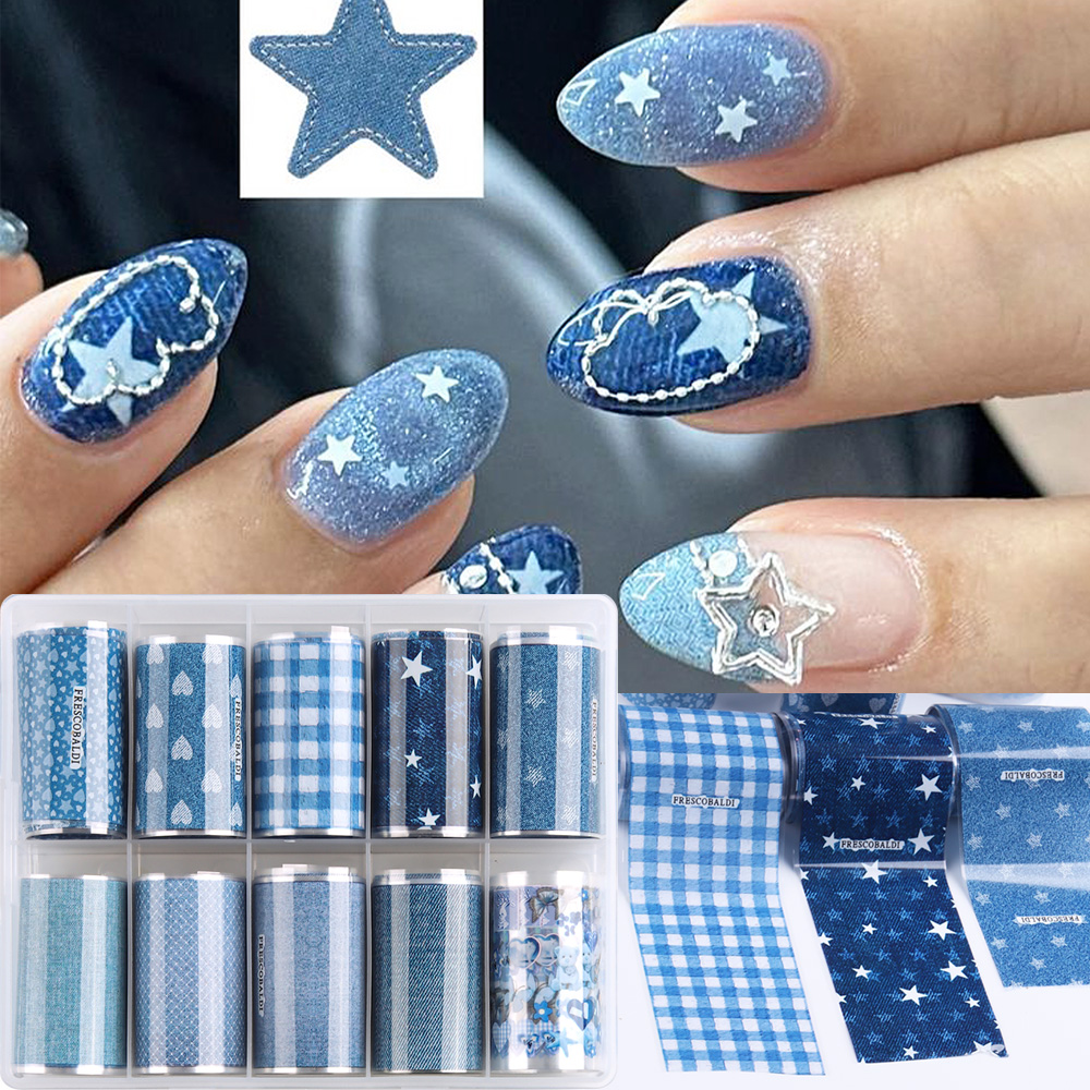 Ins patchwork Style Denim Nail – Nail Art Denim recenzja i cena