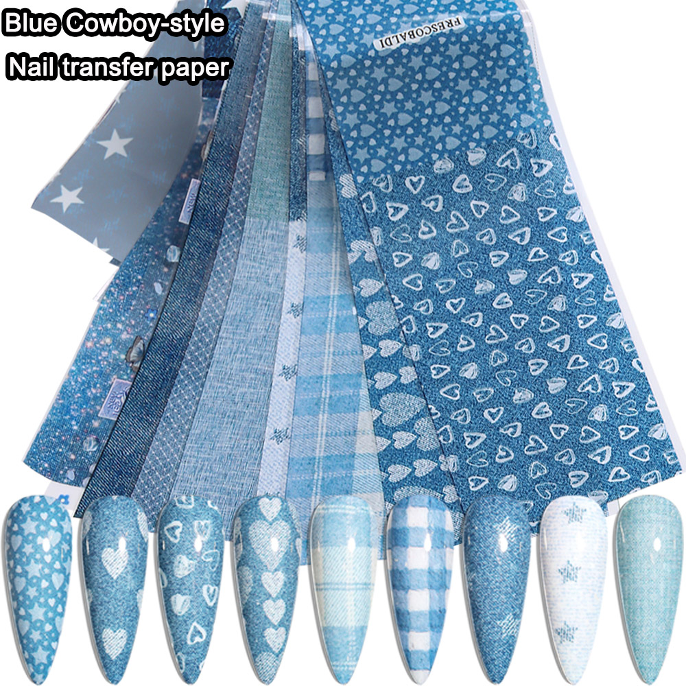 Ins patchwork Style Denim Nail – Nail Art Denim recenzja i cena