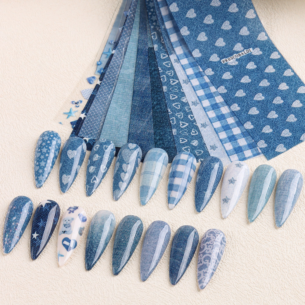 Ins patchwork Style Denim Nail – Nail Art Denim recenzja i cena
