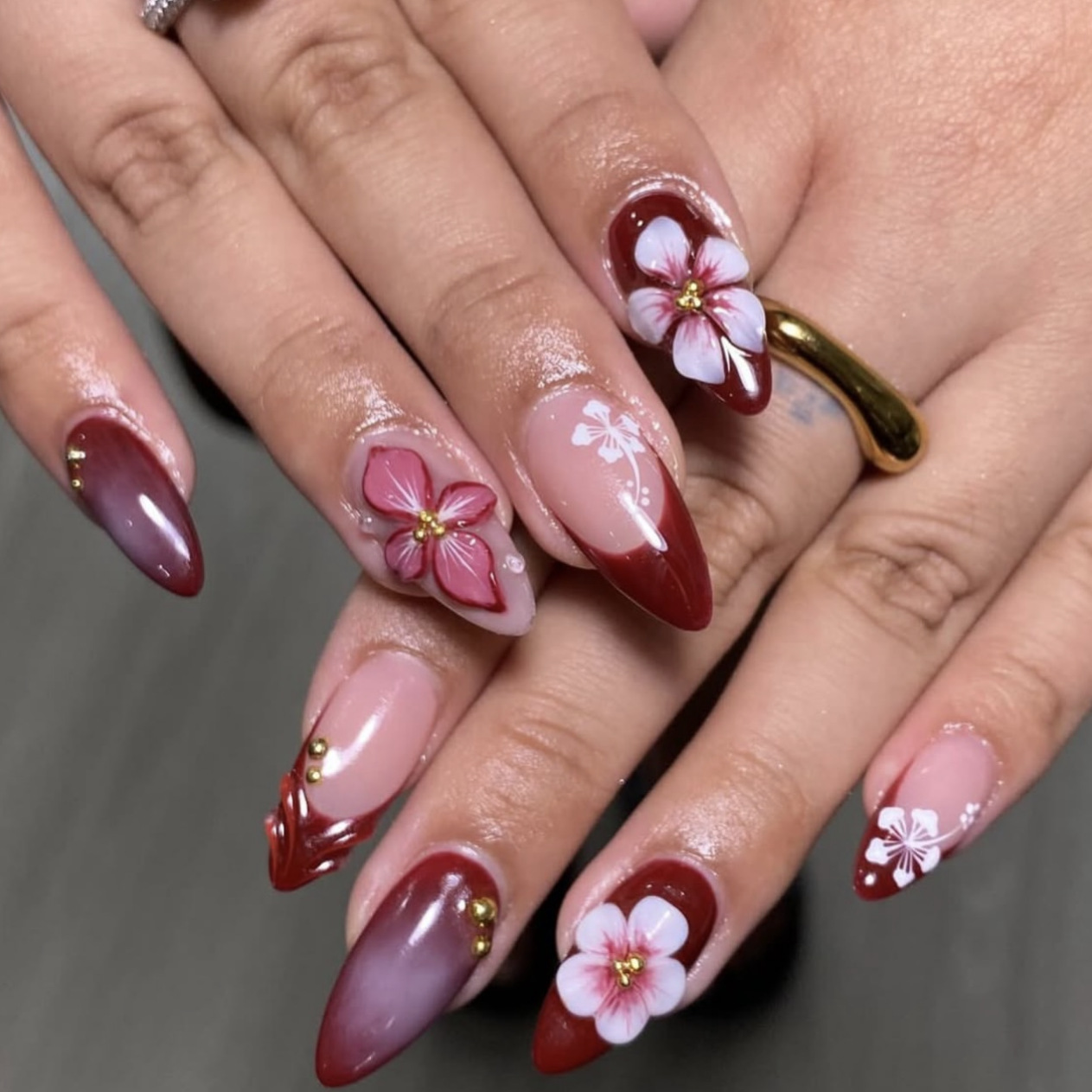 24pcs Red French Press on Nail – Nail Art Gold recenzja i cena