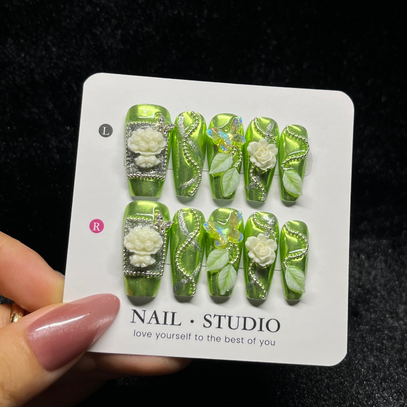 10PCS Rose Gold Press on Nails – Nail Art Gold recenzja i cena