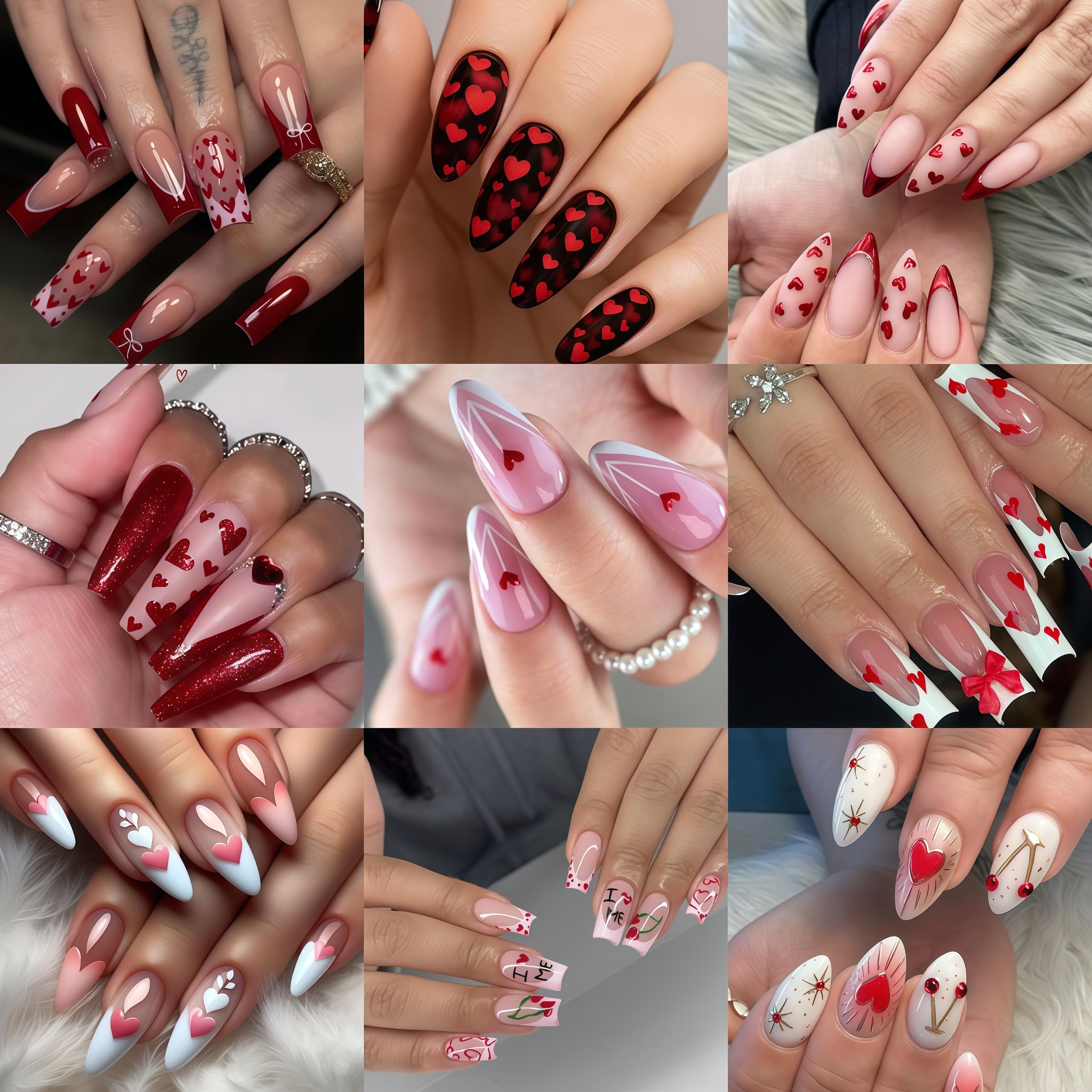6Pcs/Kit Valentines Day 3D Red – Nail Art Valentines Day recenzja i cena