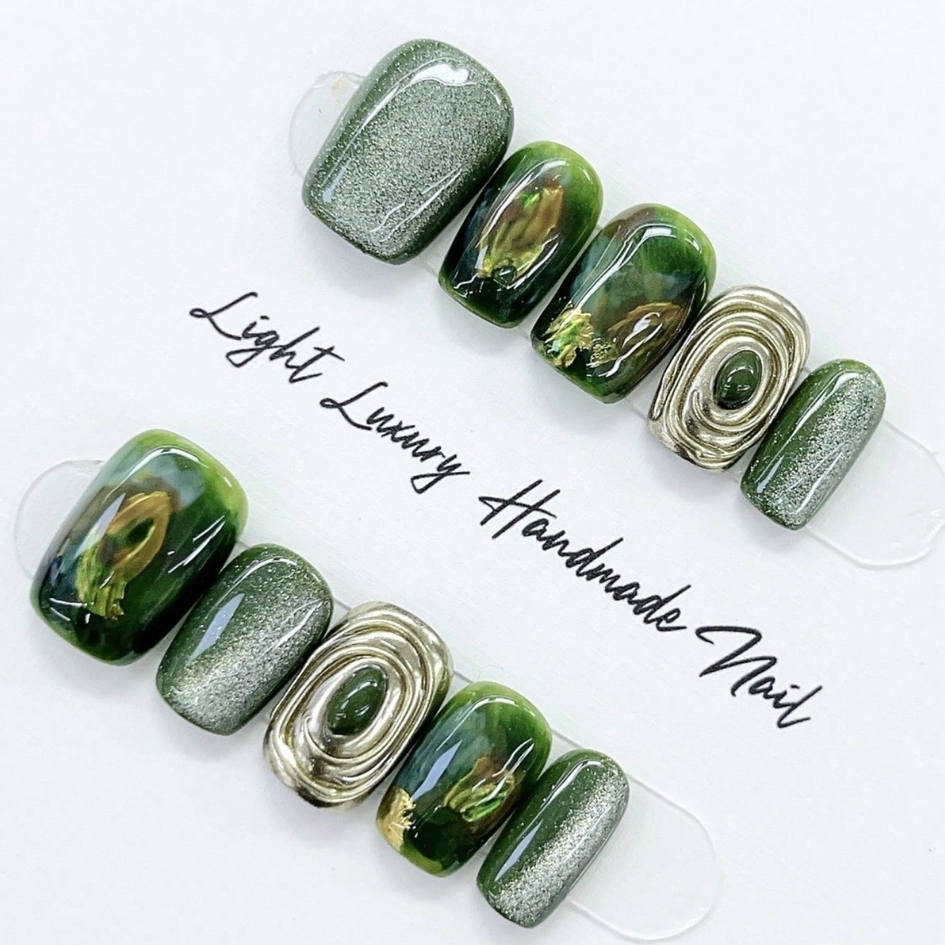 10pcs pure hand pressed short  – Nail Art Gliter recenzja i cena