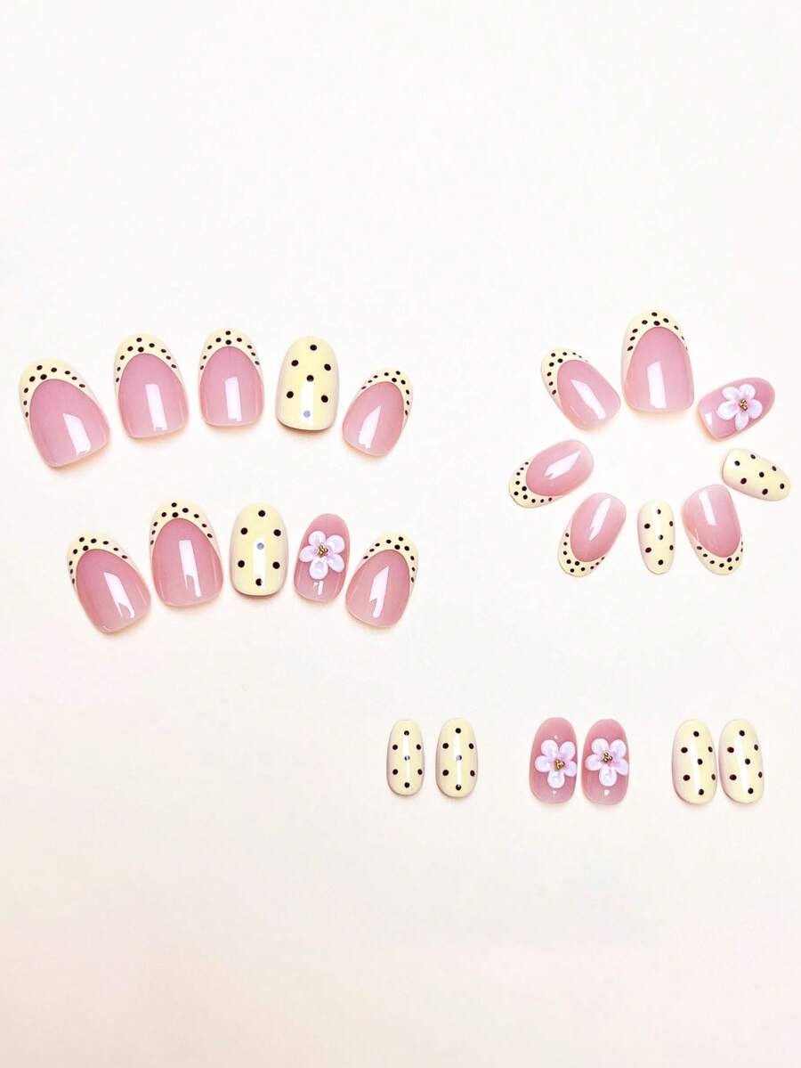 24pcs Oval 3D Glossy Minimalis – Nail Art Gold recenzja i cena